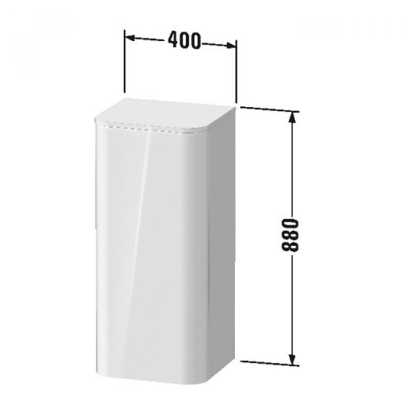 Фото Duravit Happy D.2 Plus Шкаф подвесной 88x40x36см., с 2 стеклянными полками, 1 дверь, петли слева, цвет: stone grey satin matt/brushed walnut