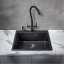 Фото Смеситель для кухни с фильтром Milacio Ultra 560 (MCU.560.TBB) total black черный шланг