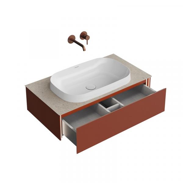 Фото Kerama Marazzi MA.90.1\VR.M Тумба Magica/Маджика подвесная 90, 1 ящик, венецианский красный матовый