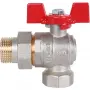 Фото Шаровой кран ROMMER (RBV-0006-0610220) угловой с американкой 3/4 ВН/НР, ручка бабочка