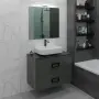 Фото Тумба под раковину La Fenice Cubo Twin Grigio 80 см серая матовая