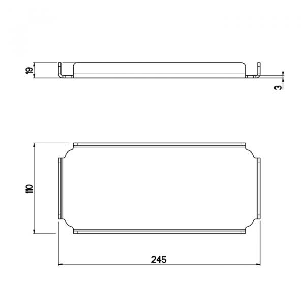 Фото QuadroDesign Поднос 24.5х11х1.9см., подвесной, цвет: Brushed Stainless Steel