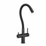 Фото Смеситель для кухни с фильтром Milacio Ultra 560 (MCU.560.TBB) total black черный шланг