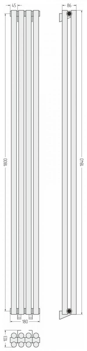 Фото ДР Сунержа Эстет-11 н/ж 1800х180 / 4 сек (Золото)