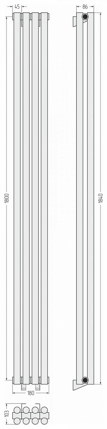 Фото ДР Сунержа Эстет-11 н/ж 1800х180 / 4 сек (Золото)