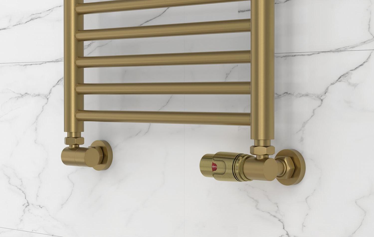 Фото Терморегулятор автоматический 3D правый G 1/2" НР х G 3/4" НГ / набор (Золотой шёлк)