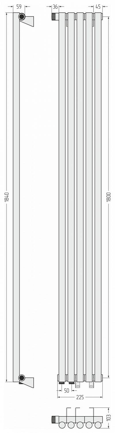 Фото ДР Сунержа Эстет-1 н/ж EU50 левый 1800х225 / 5 сек (Сатин)
