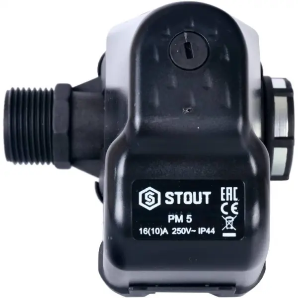 Фото Реле давления для водоснабжения STOUT (SCS-0001-000053) со встроенным манометром PM5-3W, 1-5 бар