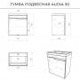 Фото Комплект тумба Итана Alexa 50 (493х343х570) подвесная, с раковиной Clarissa 50, левый, белый глянец (CS00080610)
