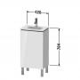 Фото Duravit L-Cube Тумба напольная под раковину # 073345, 1 стеклянная полка, 1 дверца, петли справа, 704x440x311мм, цвет White High Gloss