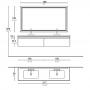 Фото VITAGE milldue edition Four Seasons Тумба под 2 раковины 2168х555х354 мм, 2 ящика, 2 боковые стенки, профиль черный хром, отделка стеганая кожа Visone