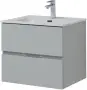 Фото Тумба с раковиной Aquanet Алвита new 60 подвесная, серый, с ящиками (00277512+812-60)