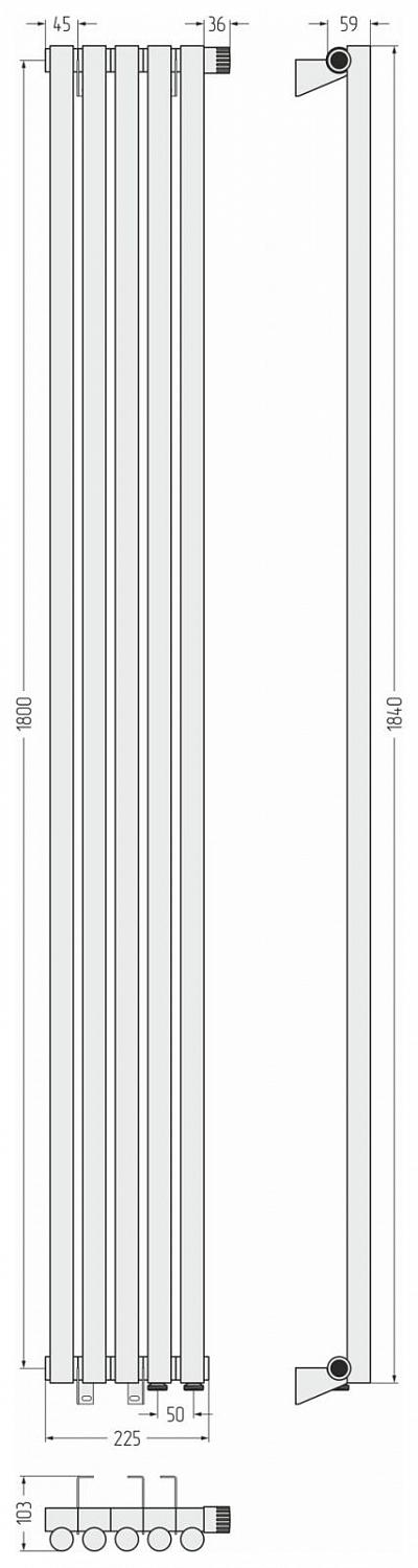 Фото ДР Сунержа Эстет-1 н/ж EU50 правый 1800х225 / 5 сек (Матовый белый)