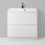 Фото Тумба с раковиной BelBagno Marino 60 bianco lucido, напольная (MARINO-600-2C-PIA-BL-P+BB600/450-LV-MR-AST)