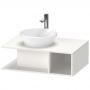 Фото Duravit D-Neo Тумбочка подвесная компакт, 260x800x550 мм, 1 открытое отделение на правой стороне, цвет: белый высокоглянцевый