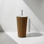Фото Antonio Lupi Plisse Раковина 47х85 см, без отв., напольная, слив в пол, с сифоном, донным клапаном и шлангом, Flumood, внешний цвет: Corten powder, внутри белый