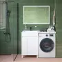 Фото Тумба с умывальником напольная для стиральной машины с дверцами, 120 см, левая, белая, IDDIS Optima Home (OPH12LDi95K)