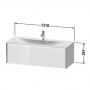 Фото Duravit XViu Тумба подвесная 610x800x480мм, для раковины #234412, 1 ящик, цвет: белый глянцевый/champagne matt