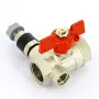 Фото Кран шаровой ВВ с дренажным вентилем UNI-FITT 1/2" заглушка 1/4" бабочка (115T2000)