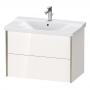 Фото Duravit XViu Тумба подвесная 565x810x469мм, для раковины #233285, 2 ящика, цвет: белый глянцевый/champagne matt