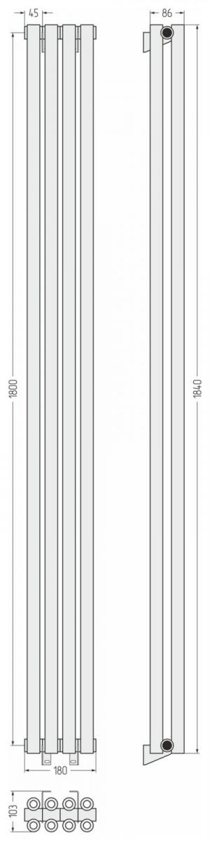 Фото ДР Сунержа Эстет-00 н/ж 1800х180 / 4 сек (Золото)