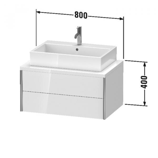 Фото Duravit Universal consoles Столешница для мебели 1600x550x45мм, с 1м отв под раковину #235860 и 1 отв под смеситель, цвет: белый глянцевый