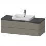 Фото Duravit Happy D.2 Plus Тумба подвесная  408x1300x550мм 2  ящика, цвет: stone grey satin matt