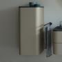 Фото Duravit Happy D.2 Plus Шкаф подвесной 88x40x36см., с 2 стеклянными полками, 1 дверь, петли слева, цвет: stone grey satin matt/brushed walnut