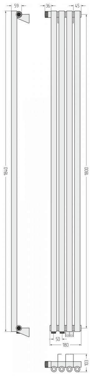 Фото ДР Сунержа Эстет-0 н/ж EU50 левый 1800х180 / 4 сек (Без покрытия)