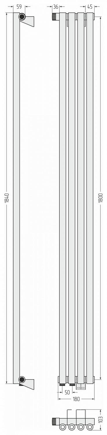 Фото ДР Сунержа Эстет-0 н/ж EU50 левый 1800х180 / 4 сек (Без покрытия)