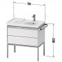 Фото Duravit Aurena Тумба подвесная под раковину 784 x 802 x 492 мм, фасада 66 Мраморная структура Цвет корпуса 60 Таупе шелковисто-матовый