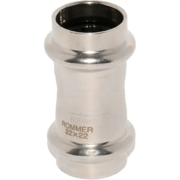 Фото RSS-0017-000015 ROMMER Муфта равнопроходная ВПр, 15, из нержавеющей стали прессовой