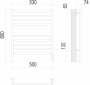 Фото Полотенцесушитель с/т Terminus Электро КС Сицилия П8 500/800 (4+4)(new встр диммер) 9003 белый мат*