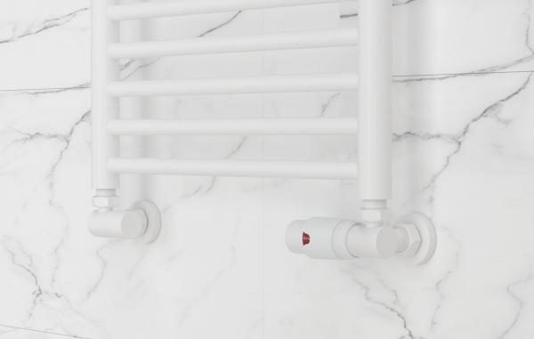Фото Терморегулятор автоматический 3D правый G 1/2" НР х G 3/4" НГ / набор (Матовый белый)