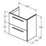 Фото Тумба под раковину Ideal Standard Connect i.life S 600х375х630 мм, подвесная, серый матовый (T5293NG)