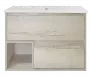 Фото Тумба под раковину Misty Дунай-75 П-Ду01075-31541Я с двумя ящиками и нишей