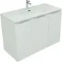 Фото Тумба с раковиной Aquanet Алвита new 100 подвесная, белая матовая, с дверками (00277530+812-100)