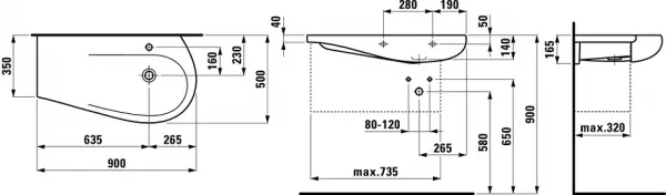 Фото Раковина-столешница Laufen IL Bagno Alessi 90x50 8.1497.6.400.104.1
