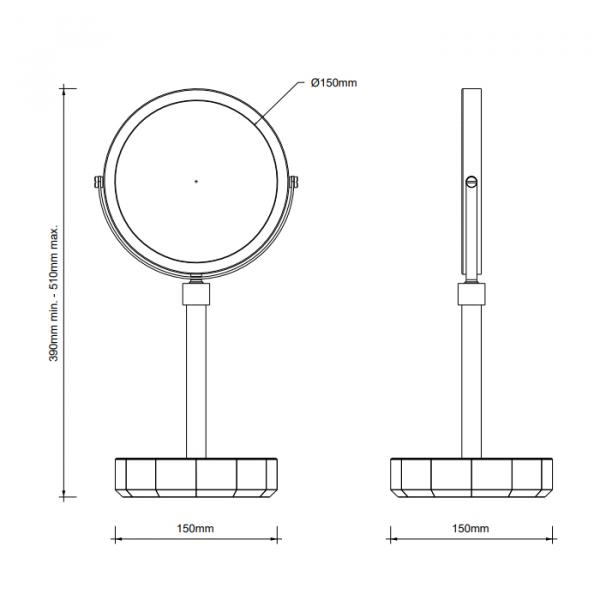 Фото Decor Walther KR KSA Kristall Зеркало косметическое, настольное, цвет: фиолетовый/золото матовое
