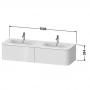 Фото Duravit Happy D.2 Plus Тумба подвесная  354x1600x550мм 2 ящика , цвет: stone grey satin matt