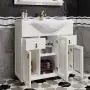 Фото Тумба Opadiris Тибет 85 00-00002848 слоновая кость с художественным стеклом