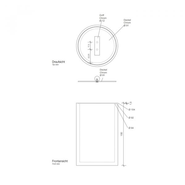 Фото Decor Walther Stone DMD L Баночка универсальная 16x10см, с крышкой, настольная, цвет: белый / сталь матовая