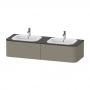 Фото Duravit Happy D.2 Plus Тумба подвесная  354x1600x550мм 2 ящика , цвет: stone grey satin matt