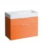 Фото Laufen Kartell Тумба под раковину 810339, 895х455х615мм, с 2 выдвиж. ящиками, с сифоном, цвет: оранжевый глянцевый