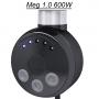 Фото Электрический ТЭН Мег 1.0 600W RAL9005, черный, кабель спиральный с вилкой