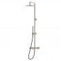 Фото Newform Shower Душевая стойка с  термостатическим смесителем, переключателем , насадкой и душем, цвет:  gold satin
