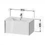 Фото Duravit XViu Тумба подвесная 400x810x480мм под раковину # 233683, 234583, 234683 с 1 выдвижным отделением, цвет: белый глянцевый