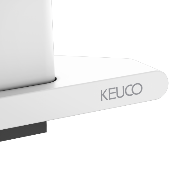 Фото KEUCO AVENO Угловая полочка для душа, со встроенным стеклоочистителем, белый матовый