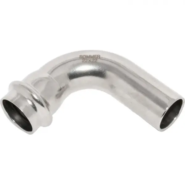 Фото RSS-0002-000018 ROMMER Угольник однораструбный 90° ВПр-НПр, 18, из нержавеющей стали прессовой
