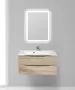 Фото Тумба с раковиной BelBagno Marino 90 rovere bianco (MARINO-900-2C-SO-WO-P+BB900/450-LV-MR-AST)